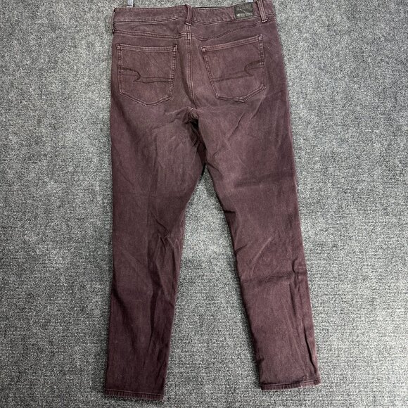 American Eagle Outfitters  Womens 14 High Rise Jegging Purple Cotton Stretch - Picture 7 of 9